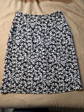 Floral Y2K Skirt in Black and White